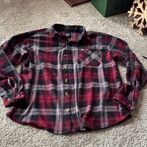 Classic Red and Black Plaid Button-Down Shirt